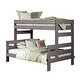 preview thumbnail 2 of 3, Damie Twin/Full Bunk Bed with Ladder, Brazilian Pine, Gray Solid Wood