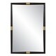 preview thumbnail 1 of 3, Oak Framed Rectangular Wall Mirror - 43.5" - Brown and Antique Brass