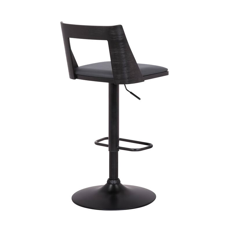 Milan Black or Gray Upholstered Adjustable Height Bar Stool