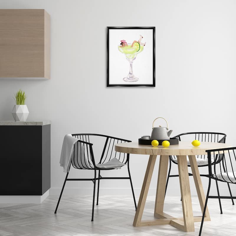 Stupell Cowgirl Lounging in Cocktail Framed Floater Canvas Wall Art Design By Ziwei Li