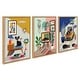 preview thumbnail 3 of 11, Kate and Laurel Sylvie Chill Out Framed Canvas Art Set by Rachel Lee 3 Piece Set 18X24 - Natural