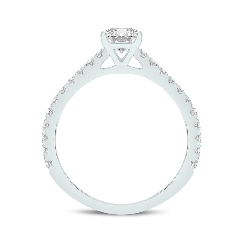 Marquee 1.50 CTW Center Emerald Cut Lab Grown Diamond Engagement Ring Set in 14Karat White Gold