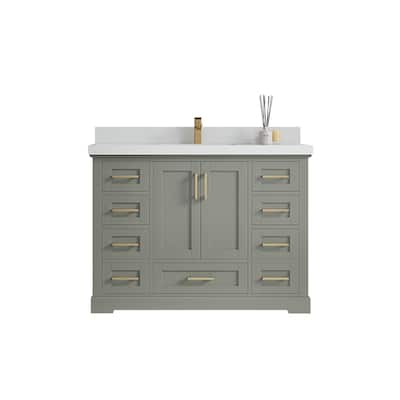 Willow Collection 48 in W x 22 in D x 36 in H Boston Single Bowl Sink Bathroom Vanity with Countertop