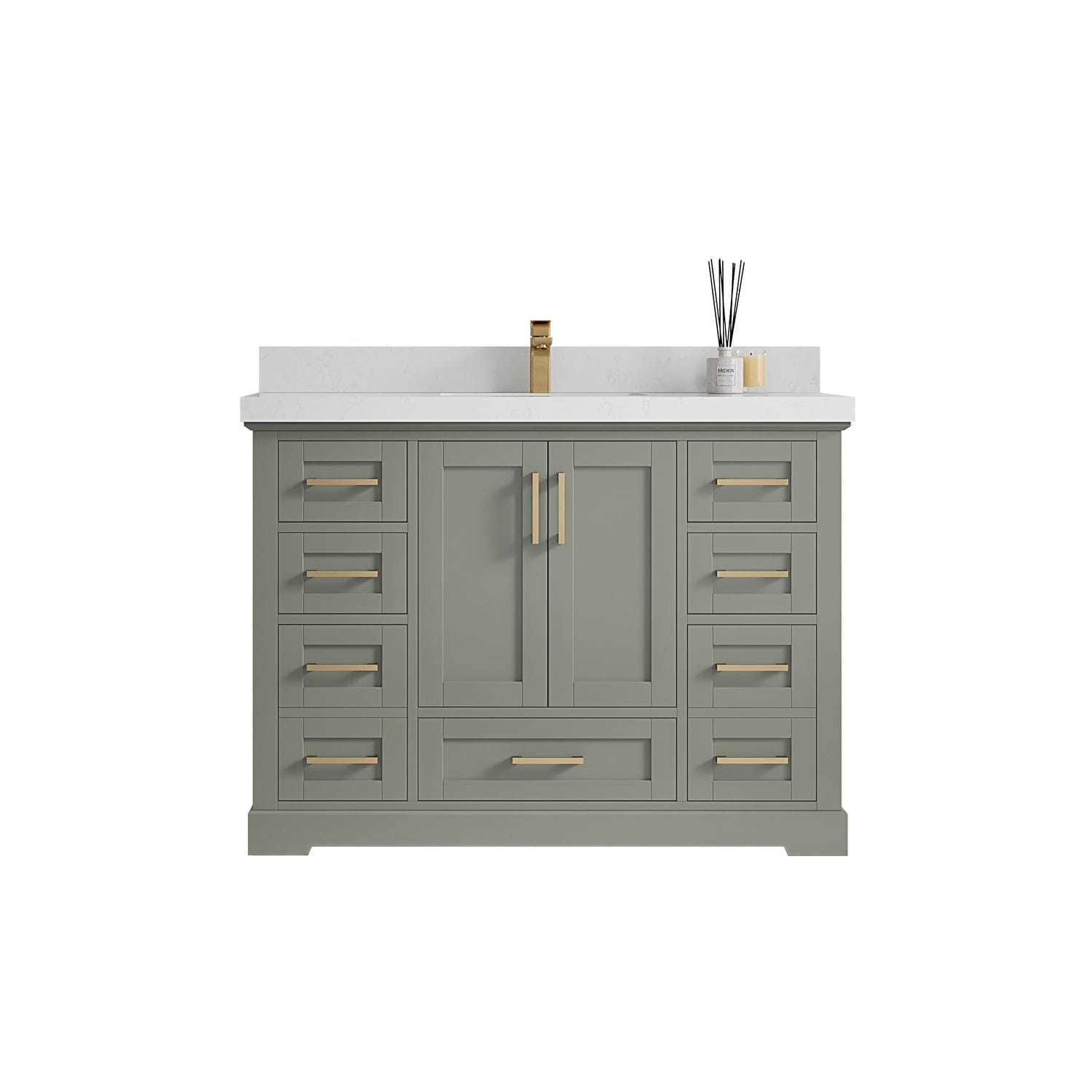 Willow Collection 48 in W x 22 in D x 36 in H Boston Single Bowl Sink Bathroom Vanity with Countertop
