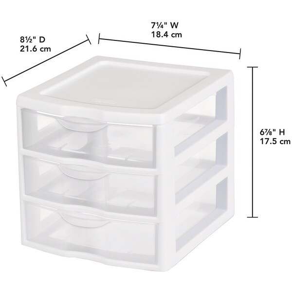Shop Sterilite Small 3 Drawer Storage Unit 8 5 X7 25 X6 875 White