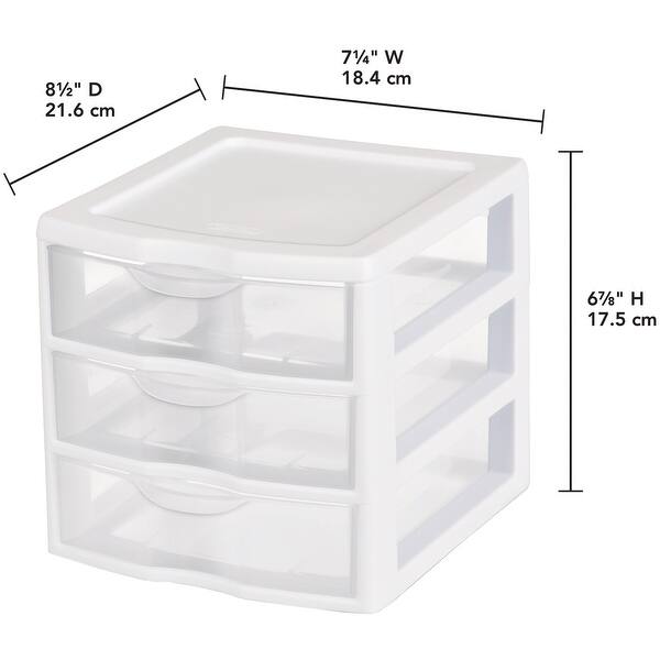 Shop Sterilite Small 3 Drawer Storage Unit 8 5 X7 25 X6 875 White