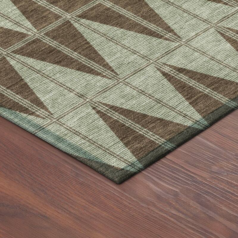 Machine Washable Indoor/ Outdoor Modern Zeke Chantille Rug