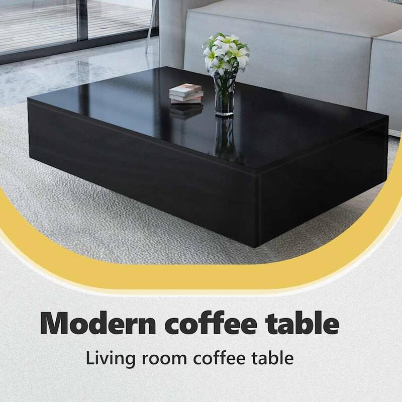 vidaXL Coffee Table, High Gloss Finish, 33.5x21.7x12.2 Inches, White - 20.9" x 10.6" x 11.2" (L x W x H)