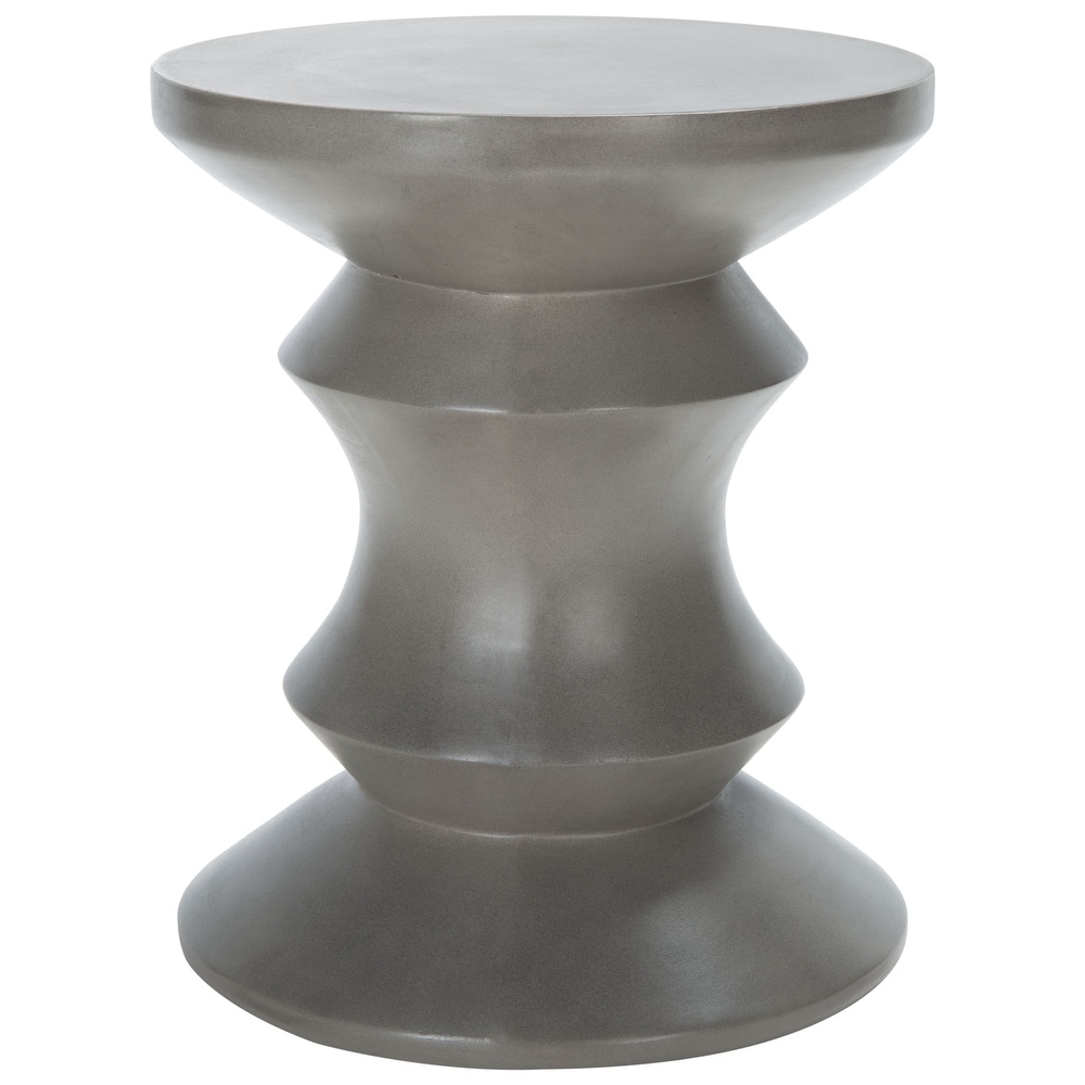 SAFAVIEH Outdoor Vaka Concrete Accent Stool - 14.96" W x 14.96" L x 17.72" H - 15Wx15Dx18H