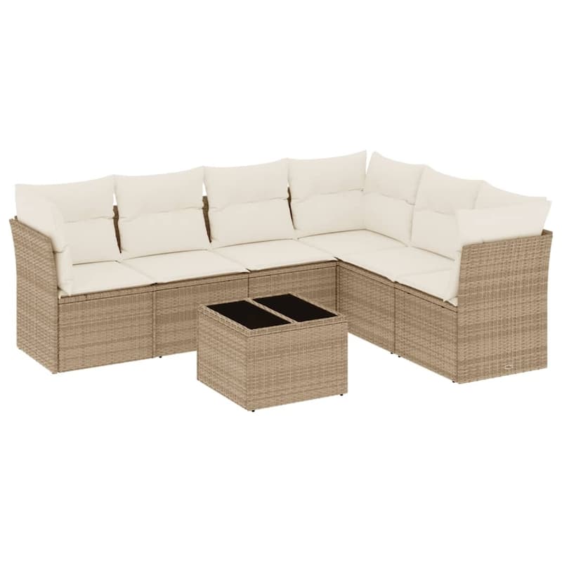 vidaXL Garden Sofa Set Beige - 21.7 x 21.7 x 14.6