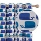 preview thumbnail 2 of 2, Deconovo Whale Print Blackout Curtains, 52x95 In, 2 Panels - W52 x L95