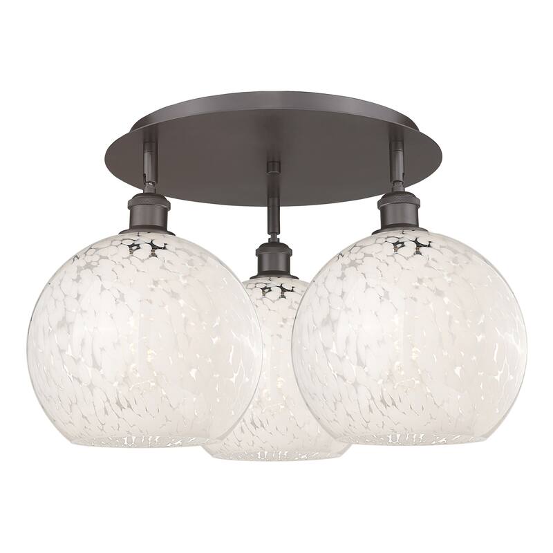 Innovations Lighting 516-3C-13-22-White Mouchette-Ceiling Fixture - Oil Rubbed Bronze / White Mouchette