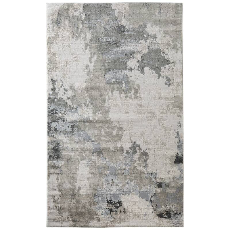 Grand Bazaar Alexander Machine Made Watercolor Modern Area Rug - 1'8" x 2'10" - Ivory/Gray