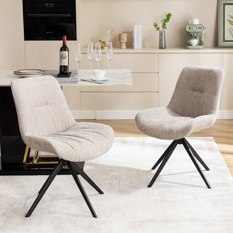 XINMICS Upholstered Dining Chairs Swivel Accent Armchairs
