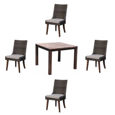 Courtyard Casual Bermuda FSC Teak 5 pc 39" Square FSC Teak Dining Set