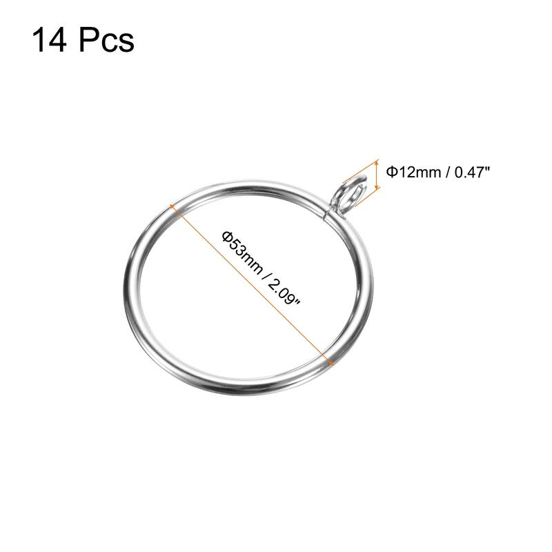 14 PCS Curtain Rod Rings with Eyelets Rings