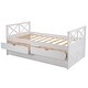 preview thumbnail 19 of 37, Twin Size Wooden Daybed with 2 Drawers and Trundle for Kids Teens