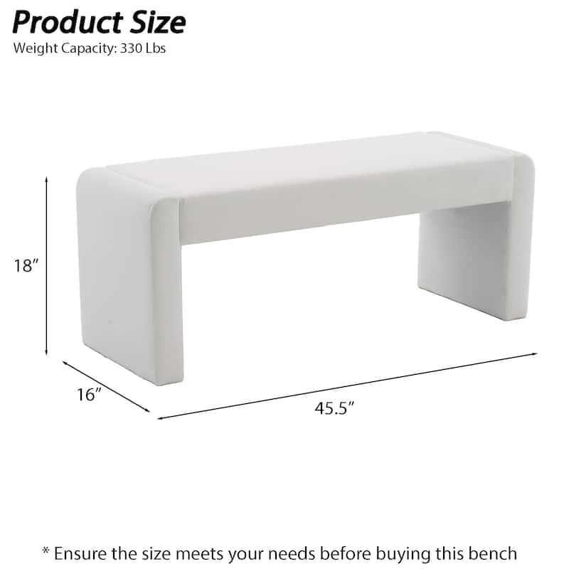 Velvet/Faux Leather Entryway Bench End of Bed Bench Upholstered Modern Window Bench for Dining Room/Bedroom