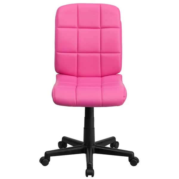 Aberdeen Mid-Back Pink Quilted Vinyl Swivel Home/Office Task Chair ...