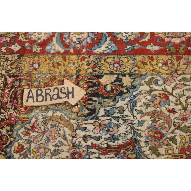 Pre-1900 Antique Vegetable Dye Isfahan Persian Wool Carpet - 4'7" x 6'7"