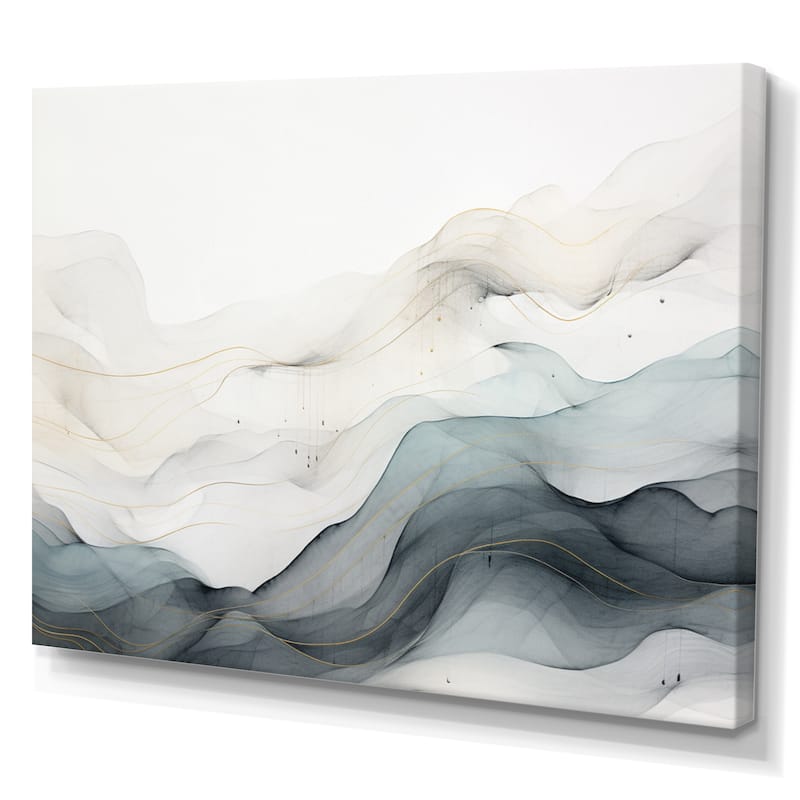 Designart "Blue Grey Line Art Conceptual Abstract II" Modern Wall Decor