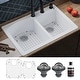 preview thumbnail 21 of 19, Karran Drop-In Quartz 33 in. 1-Hole 60/40 Double Bowl Kitchen Sink Kit