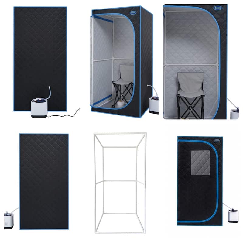 Portable Black Full Size Steam Sauna tent-Personal Home Spa