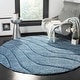 preview thumbnail 76 of 101, SAFAVIEH Florida Shag Hervor Soft Serene Waves 1.2-inch Thick Rug 4' Round - Light Blue/Blue - Round