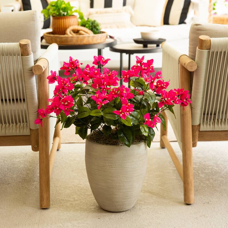 19-in UV Resistant Artificial Bougainvillea Bush - Set of 4