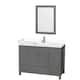 Option Dark Gray, White Cultured Marble Top, Chrome Trim