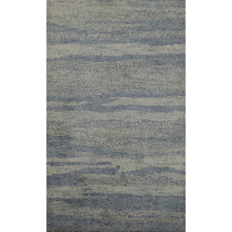 Hand Knotted Oriental 100% Wool Carpet Modern Abstract Greys & Charcoal Gabbeh Area Rug - 3' 2'' X 2' 2''
