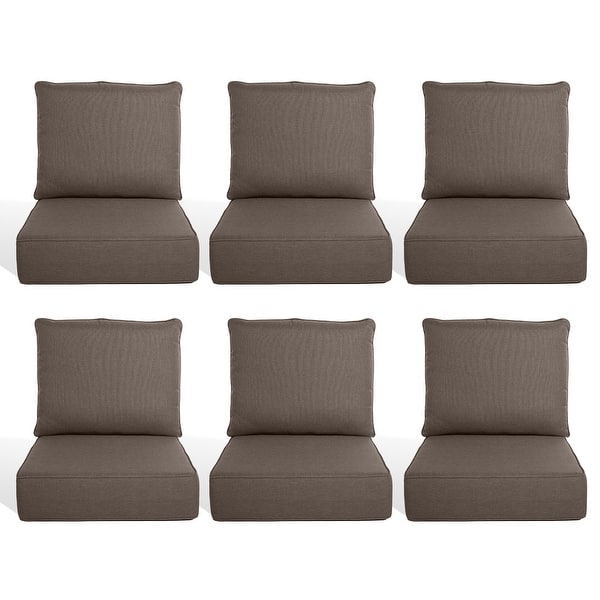slide 2 of 105, Pocassy 22"x24"x6" Thick Cushions Pillows Indoor & Outdoor Cushion 6 Set Seat & Back Cushion - Grey Cushion
