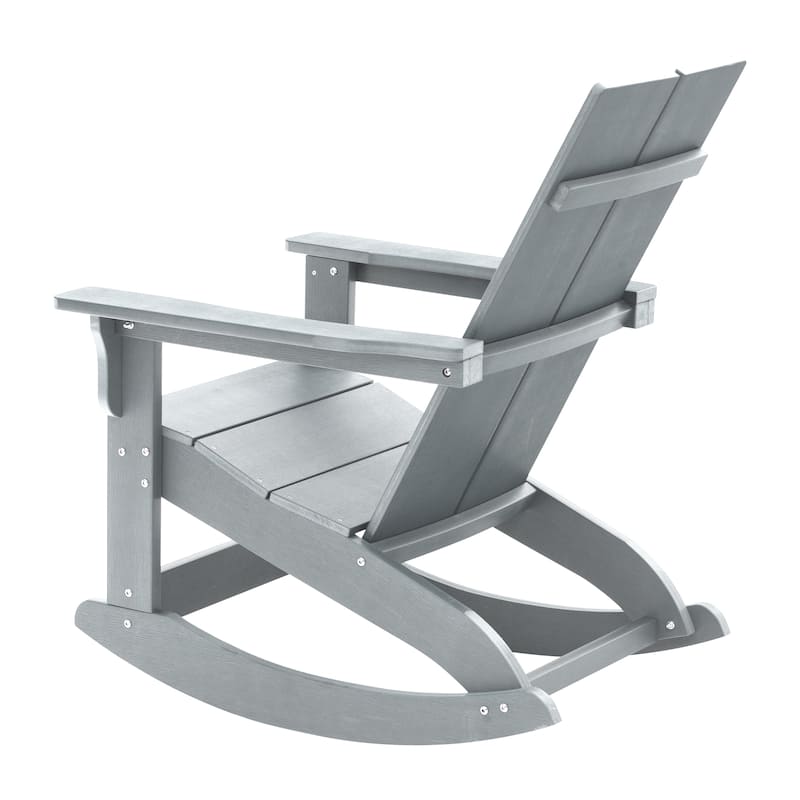 Indoor/Outdoor modern 2-Slat Adirondack Poly Resin Rockers - Set of 2