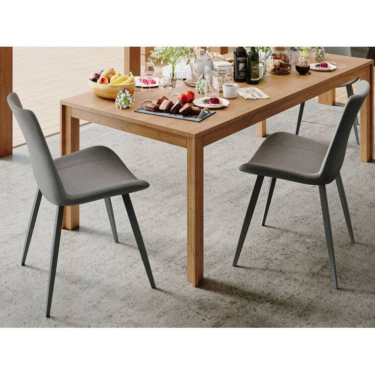 Stateside Suede Leather Covered Dining Chair (Set of 2) - N/A - Grey
