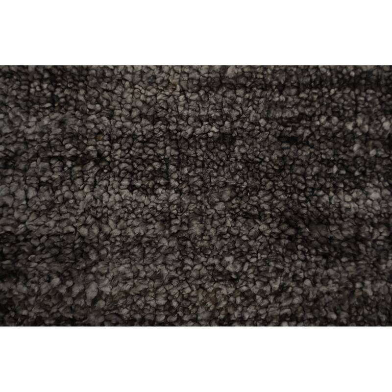 Hand Knotted Oriental Silk Carpet Tribal Contemporary Greys & Charcoal Gabbeh Area Rug - 12' 11'' X 9' 6''