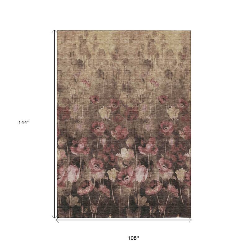 HomeRoots Floral Transitional Rectangle Outdoor Rug