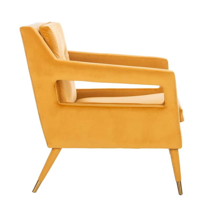 SAFAVIEH Amber Tufted Velvet Accent Chair - 30.3" x 34.1" x 33.9" - 30Wx34Dx34H