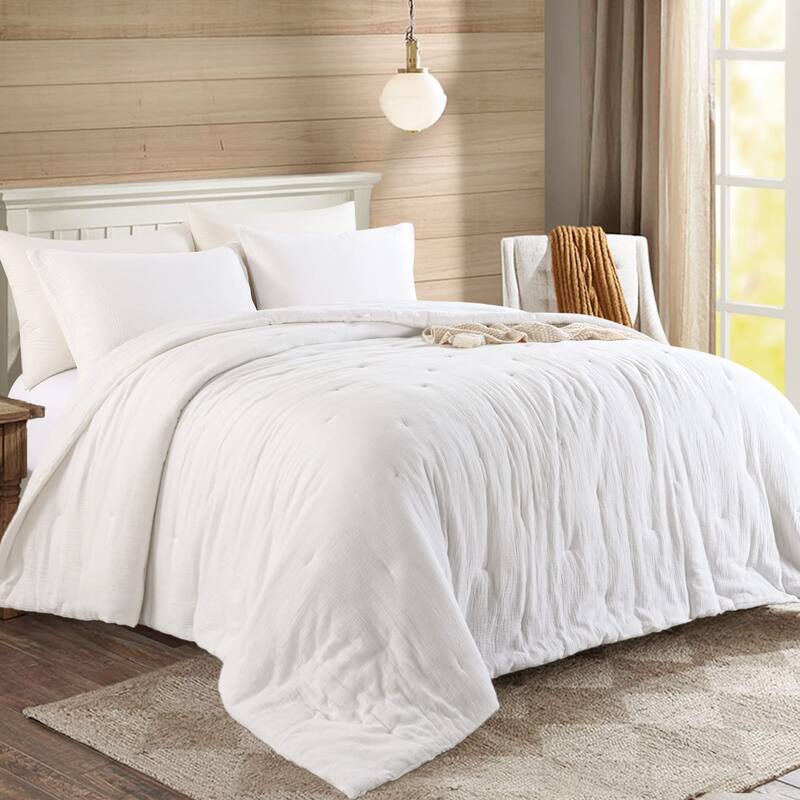 Soft Muslin Comforter Oversized King Comforter 120x120, 100 Cotton