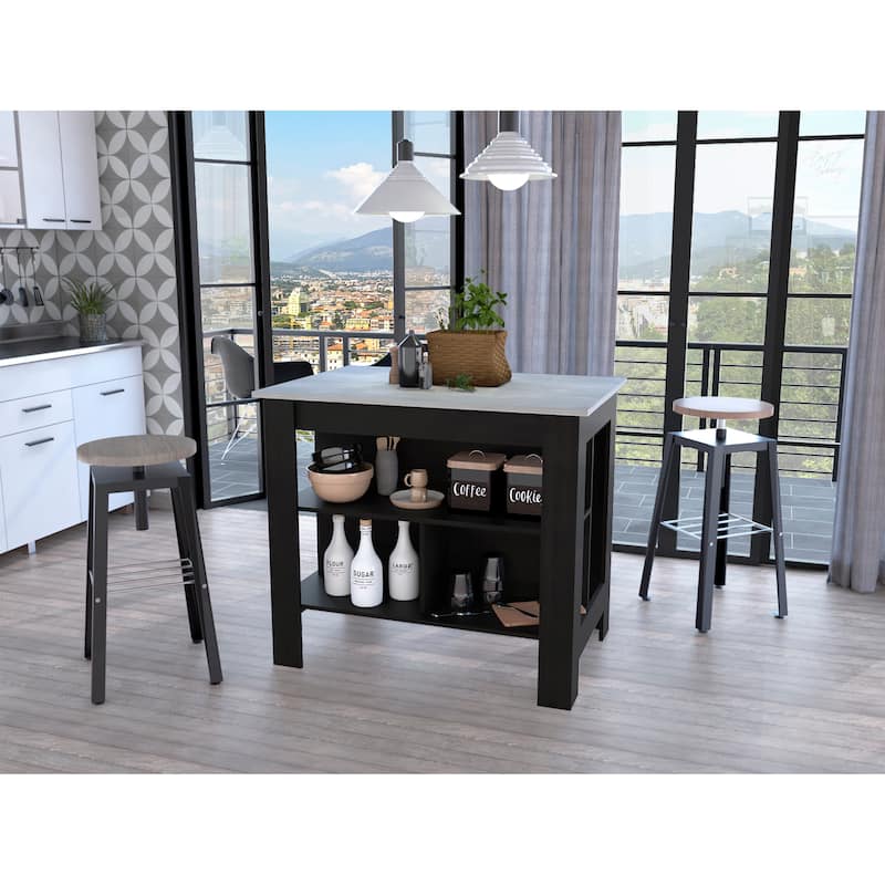 3-Shelf Kitchen Island,Storage Island