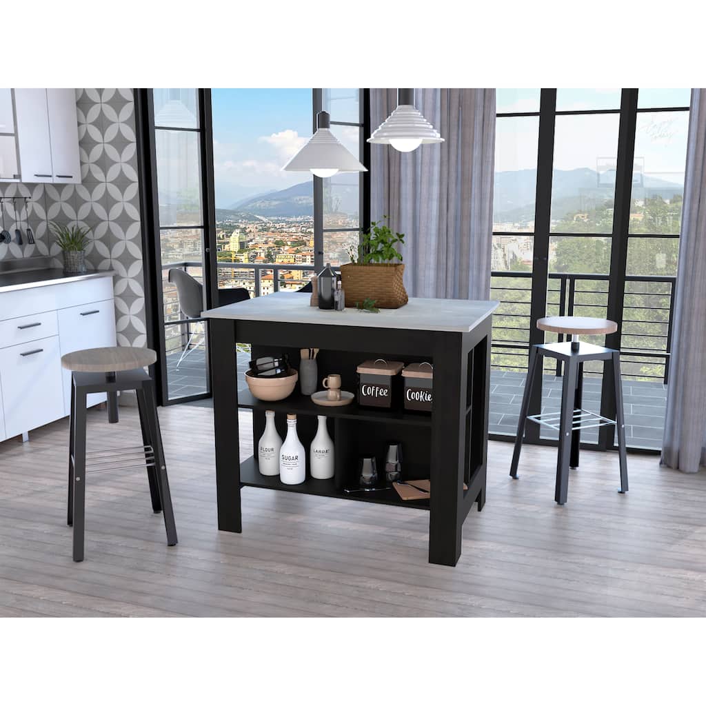 3-Shelf Kitchen Island,Storage Island