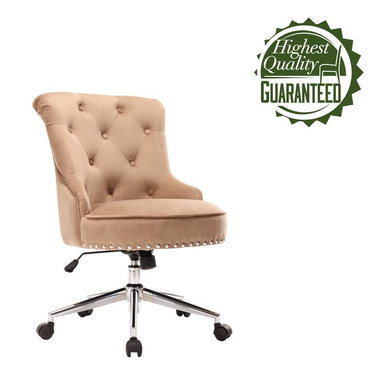 Porthos Home Jaron Office Chair - Tufted Wingback & Velvet Upholstery