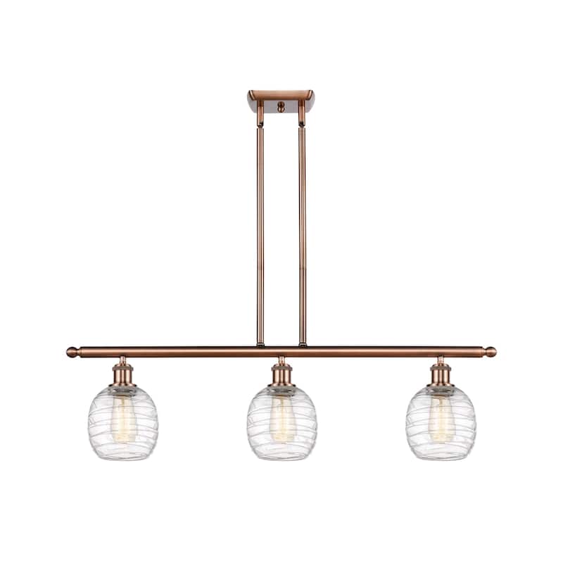Innovations Lighting 516-3I-10-36 Belfast Linear Belfast 3 Light 36" - Antique Copper / Deco Swirl