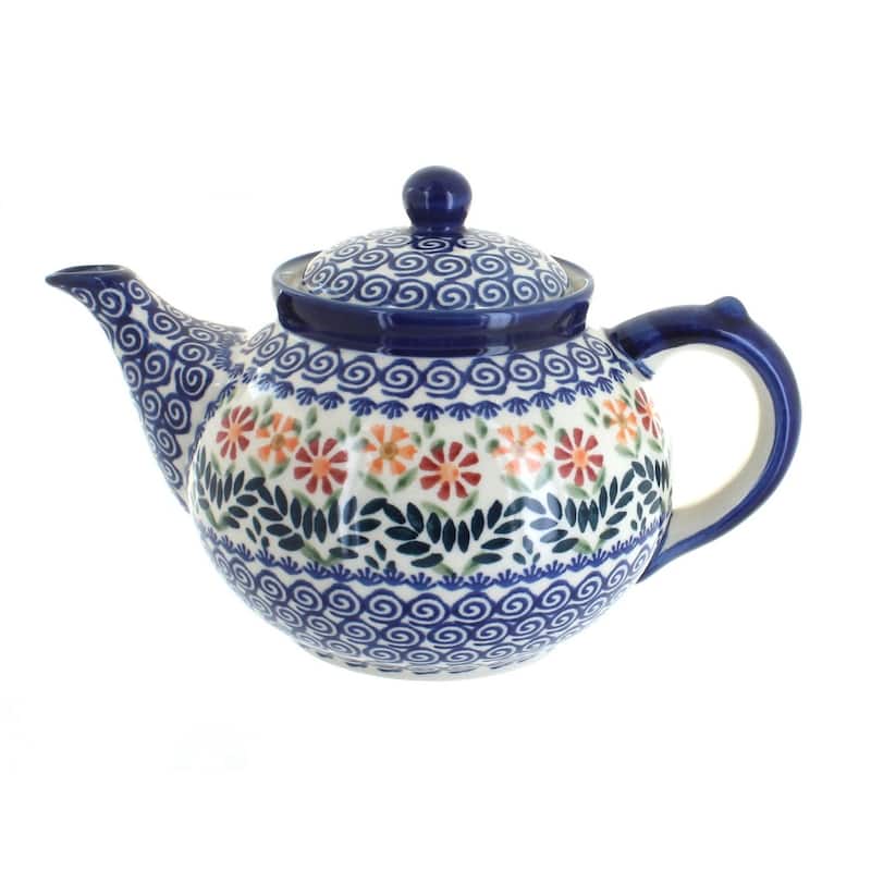 Blue Rose Polish Pottery C017 Manufaktura Teapot - Garden Bouquet