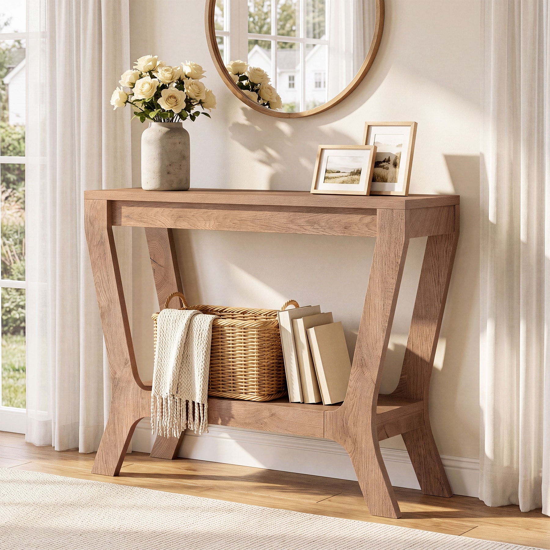 41" Farmhouse Small Console Table for Entryway/ Living Room