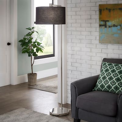 Hilda Contemporary Brushed Steel Floor Lamp by iNSPIRE Q Modern