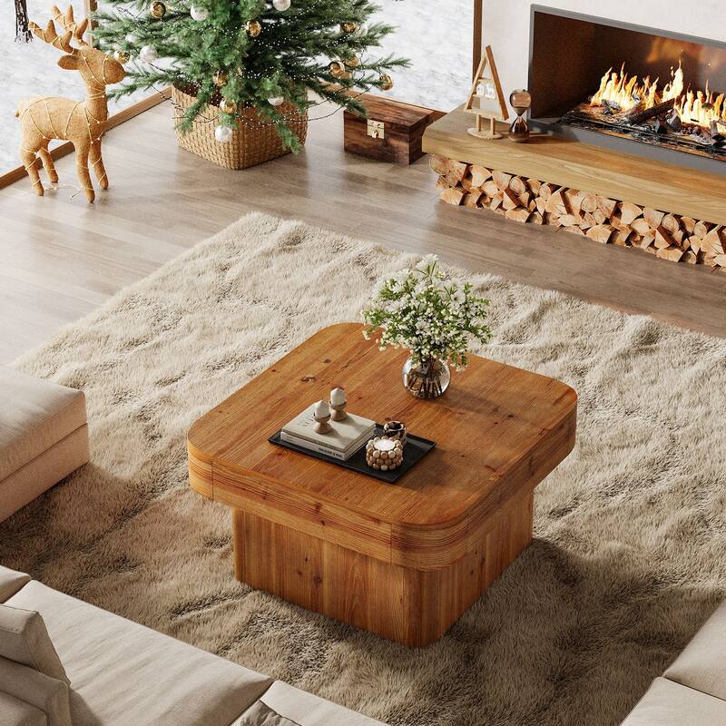 31.5'' Farmhouse Square Coffee Table for Small Spaces