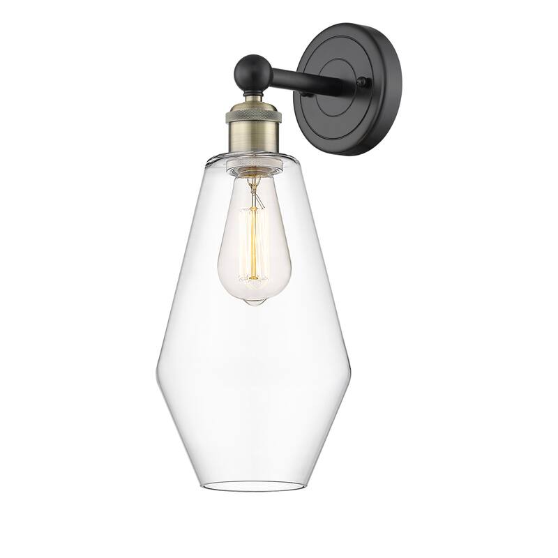 Innovations Lighting 616-1W-17-7 Cindyrella Sconce Cindyrella 17" Tall - Black Antique Brass / Clear