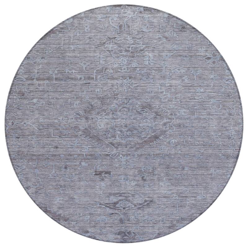 Machine Washable Indoor/ Outdoor Vintage Traditional Chantille Rug