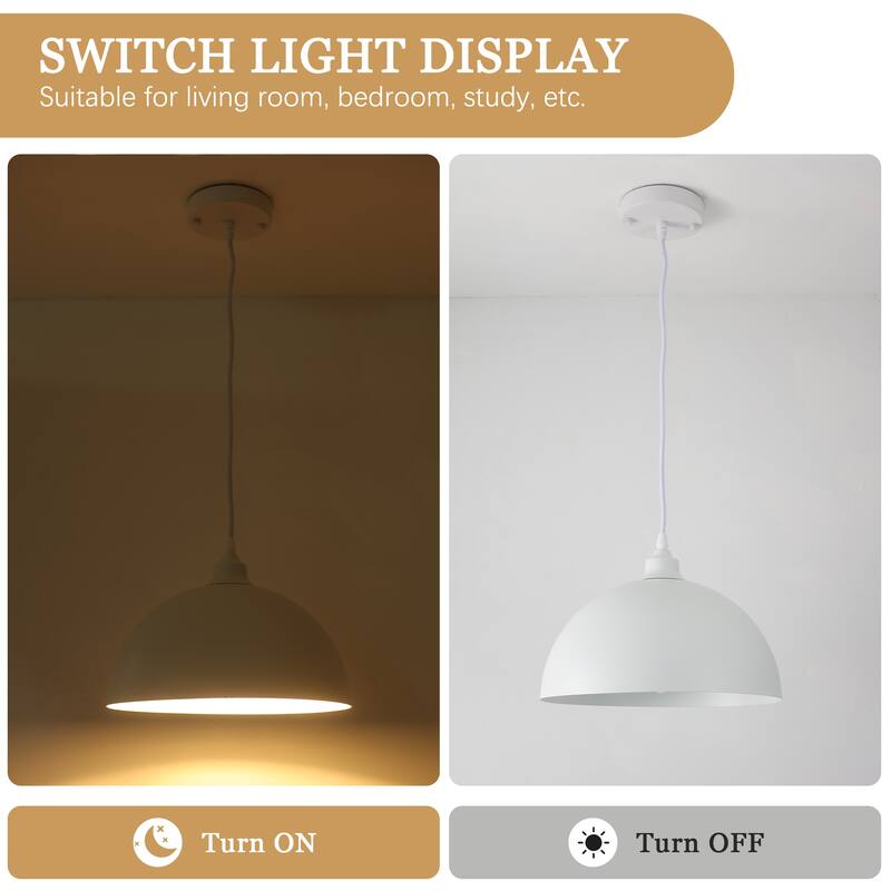 1 - Light 11.8" W Single Dome Pendant for Kitchen Island Dining Room (Set of 3) - W 11.81 in