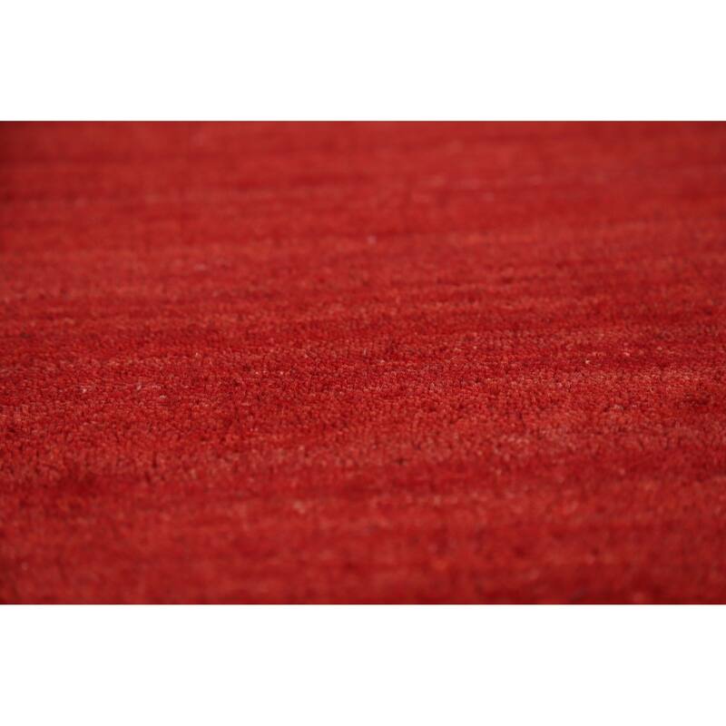 Hand Knotted Oriental 100% Wool Carpet Tribal Animal Pictorial Red Gabbeh Area Rug - 9' 8'' X 6' 7''